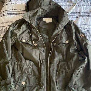 Michael- Michael Kors polyester spring coat in dark green